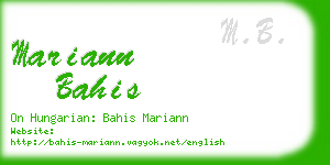 mariann bahis business card